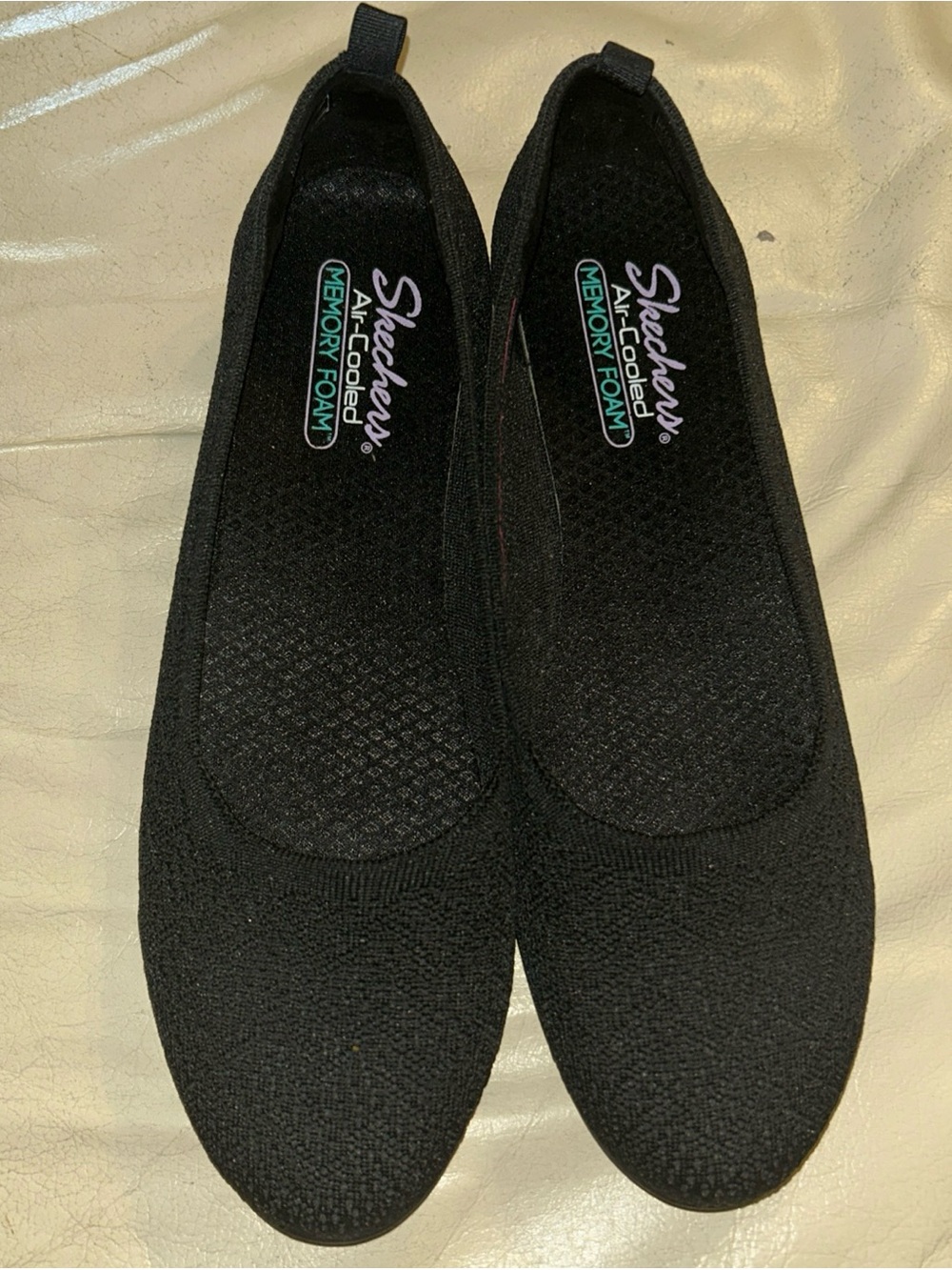 Skechers Women's Cleo Flex Wedge Spellbind Slip On Flats Black Size:11 New!